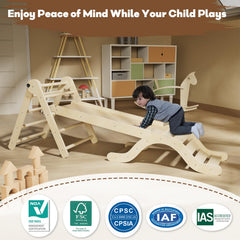 Doowroodni Pikler triangle ramp for varied safe climbing challenges