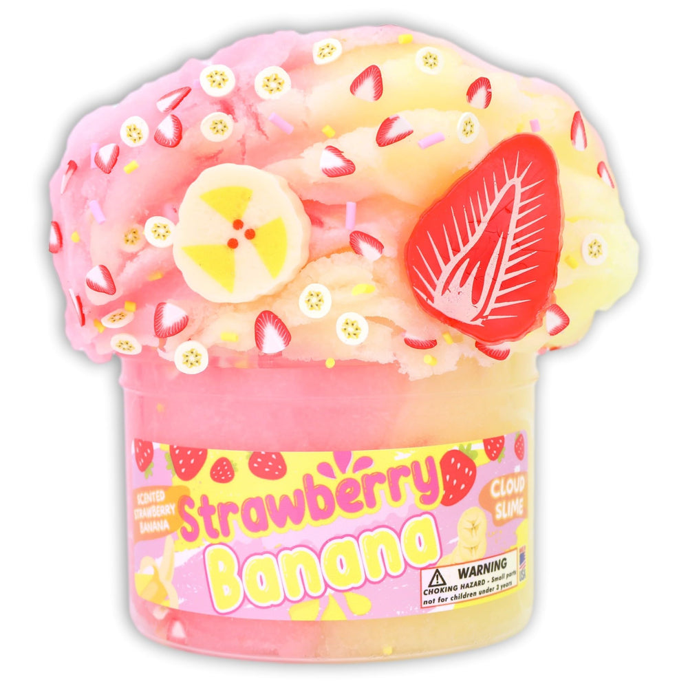 Dope Slimes Strawberry Banana cloud slime 8oz fluffy texture for drizzle play
