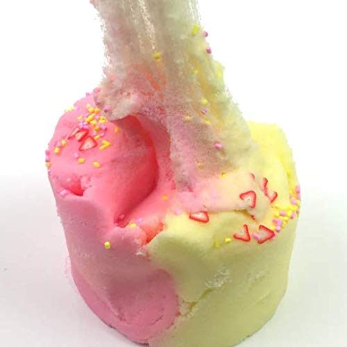 Dope Slimes strawberry banana drizzle close-up shows glossy color and cloud form