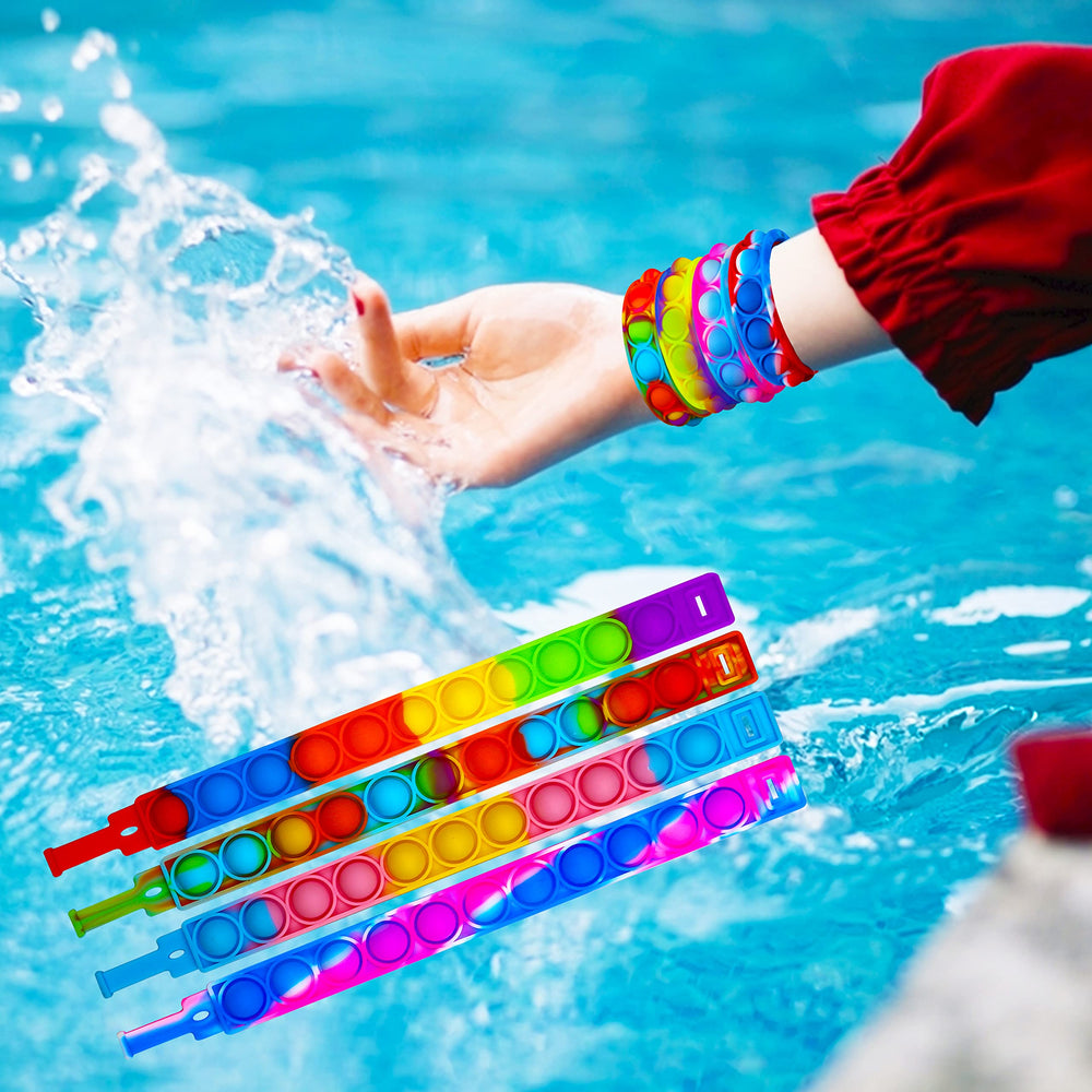 DOPWQAA adjustable pop bracelet in bright colors, fits wrist well