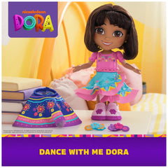 DORA with two skirts offering quick outfit changes for imaginative adventures.
