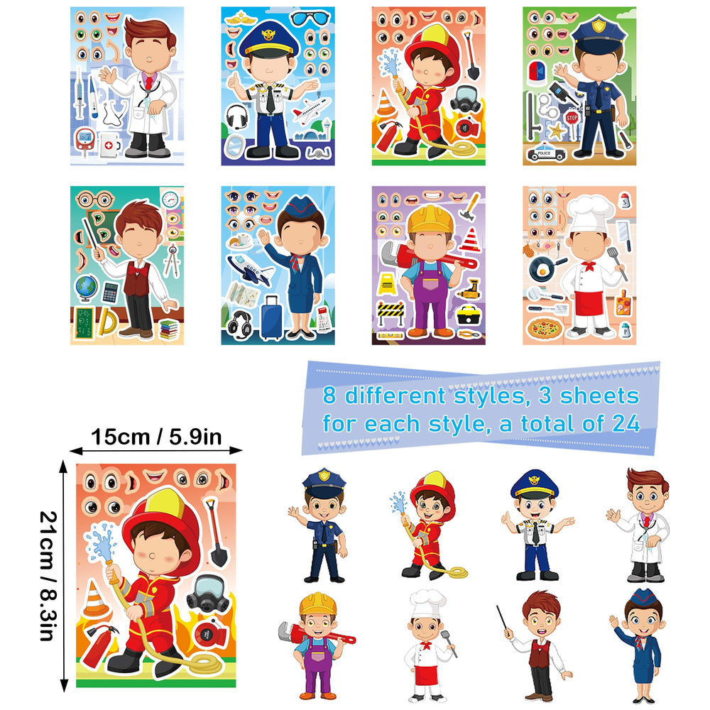 Dorgua career stickers chef for creative character design and party favors.