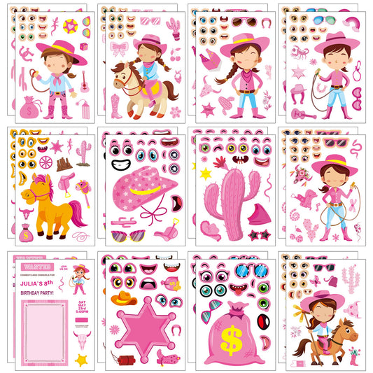 Dorgua cowgirl stickers eight styles collection for endless DIY character creation.