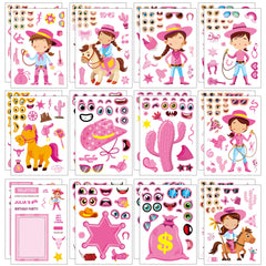 Dorgua cowgirl stickers eight styles collection for endless DIY character creation.