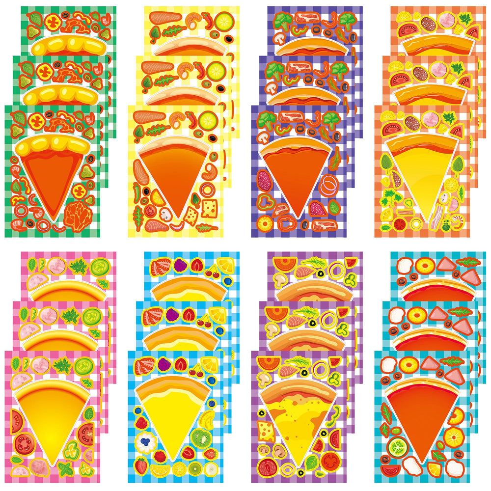 Dorgua pizza make-a-face stickers with 8 styles for party decor and DIY fun