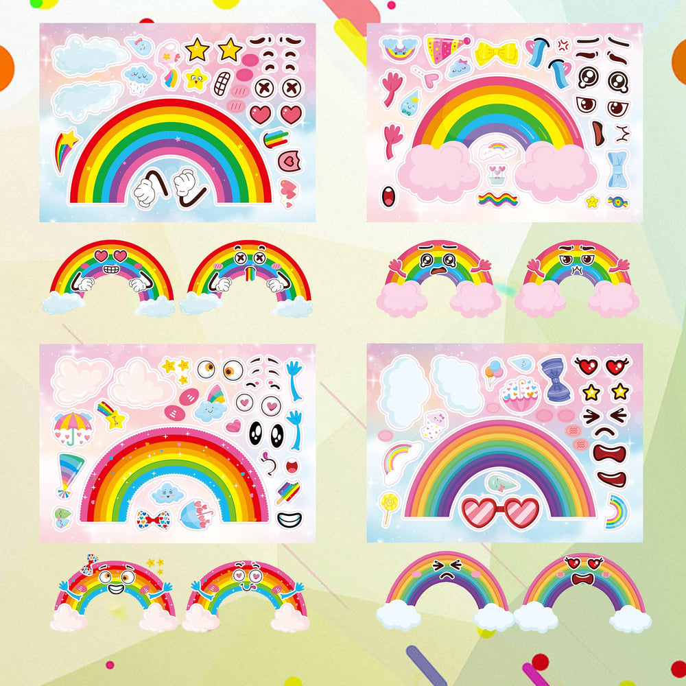 Dorgua rainbow stickers accessories show bold colors to brighten notebooks and walls