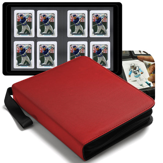 Dosanlues Toploaders Binder front red view for organized card storage