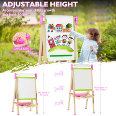Doselie easel height-adjustment feature supports growing artists with comfortable work height