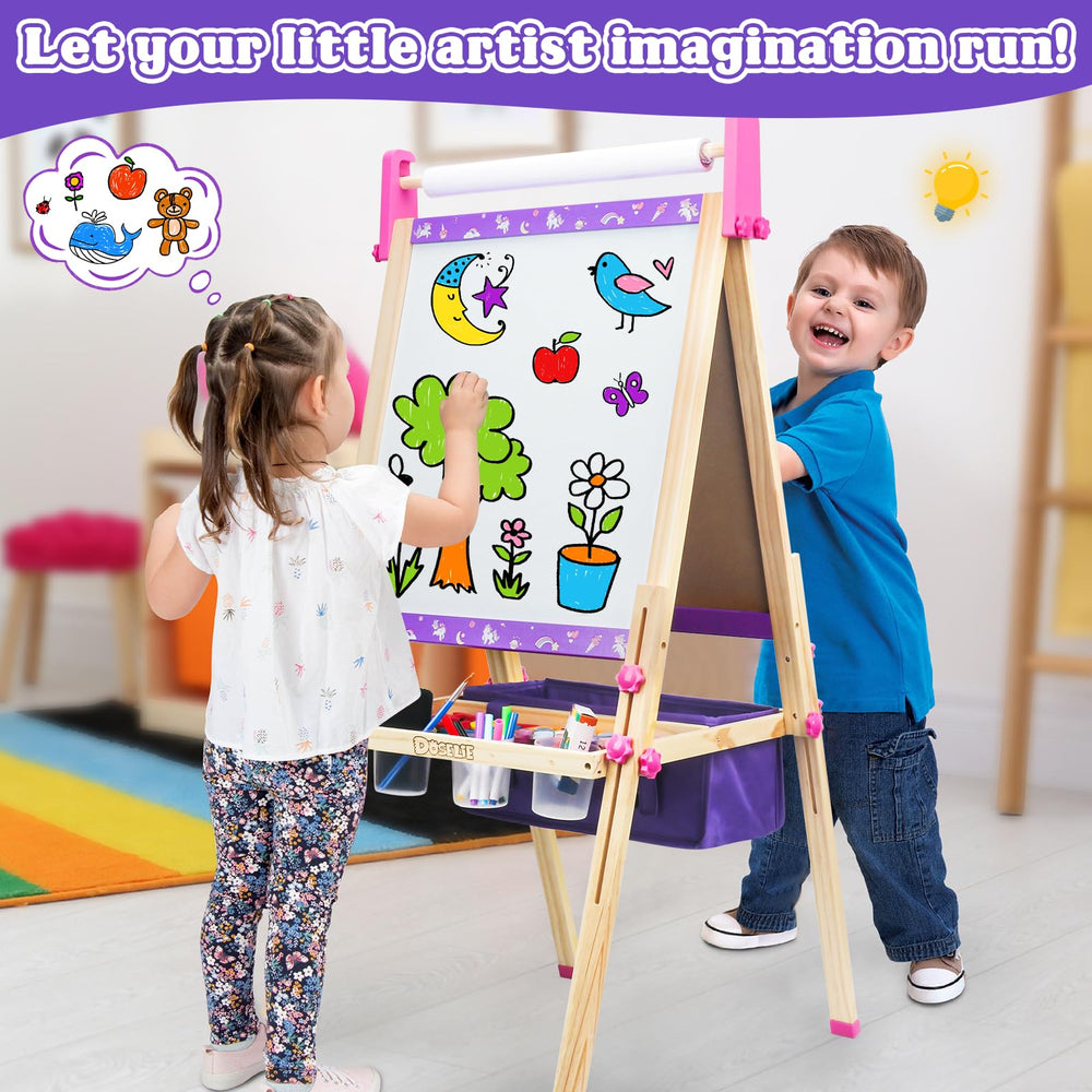 Doselie sturdy natural pine wood easel for safe, durable use