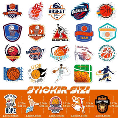 DothRayan basketball stickers on a laptop offer vibrant, fade-resistant decoration.