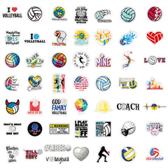DothRayan volleyball stickers on helmets or boards, show team spirit.