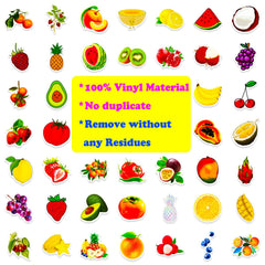 DothRayan waterproof fruit stickers on a water bottle for long-lasting color