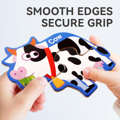 Completed Dotimo farm scene puzzle formed by magnet pairs.