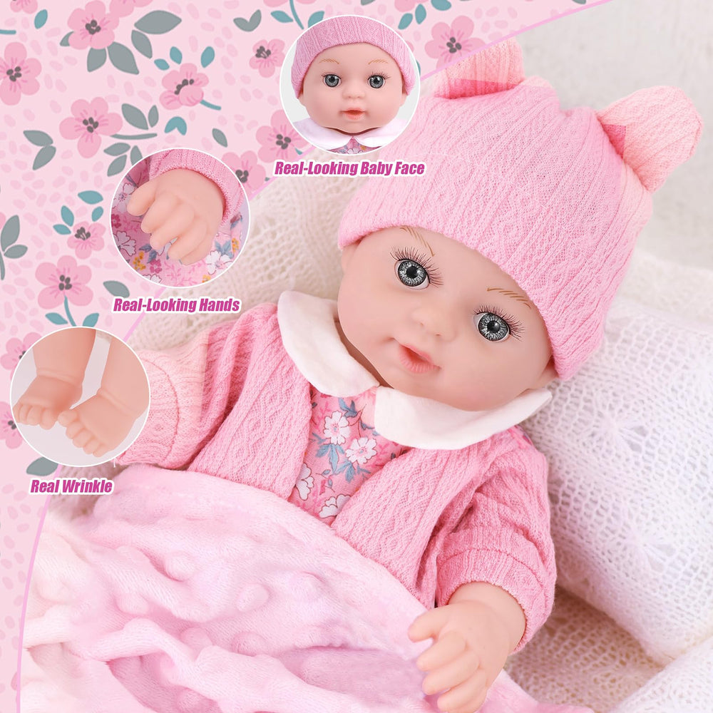 DOTVOSY baby doll nipple teat included for realistic feeding play.