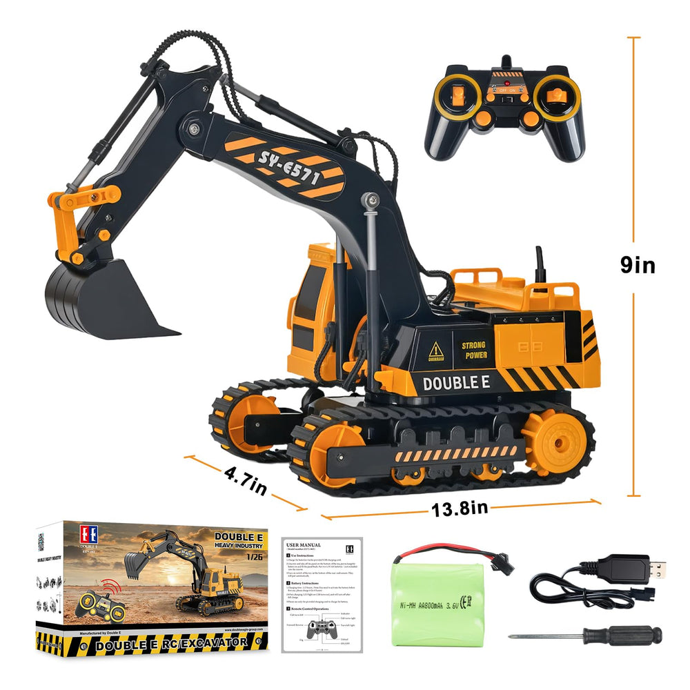Double E RC excavator toy realistic design for classroom and playroom setups
