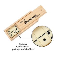 Doublefan dominoes 28-tile set arranged for two-player fun.