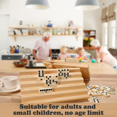 Doublefan dominoes family game night scene promoting shared bonding.