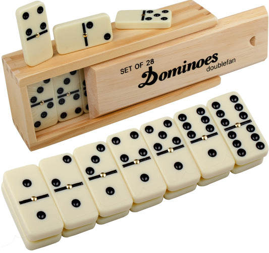 Doublefan dominoes tiles close-up for durable play and easy handling.