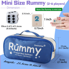Doublefan dice ready for rolling to decide turns in Rummy Cube.