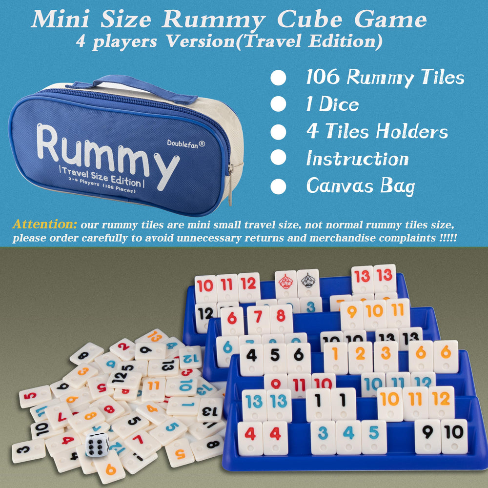 Doublefan Mini Rummy Cube Set dice included for turn-based play options