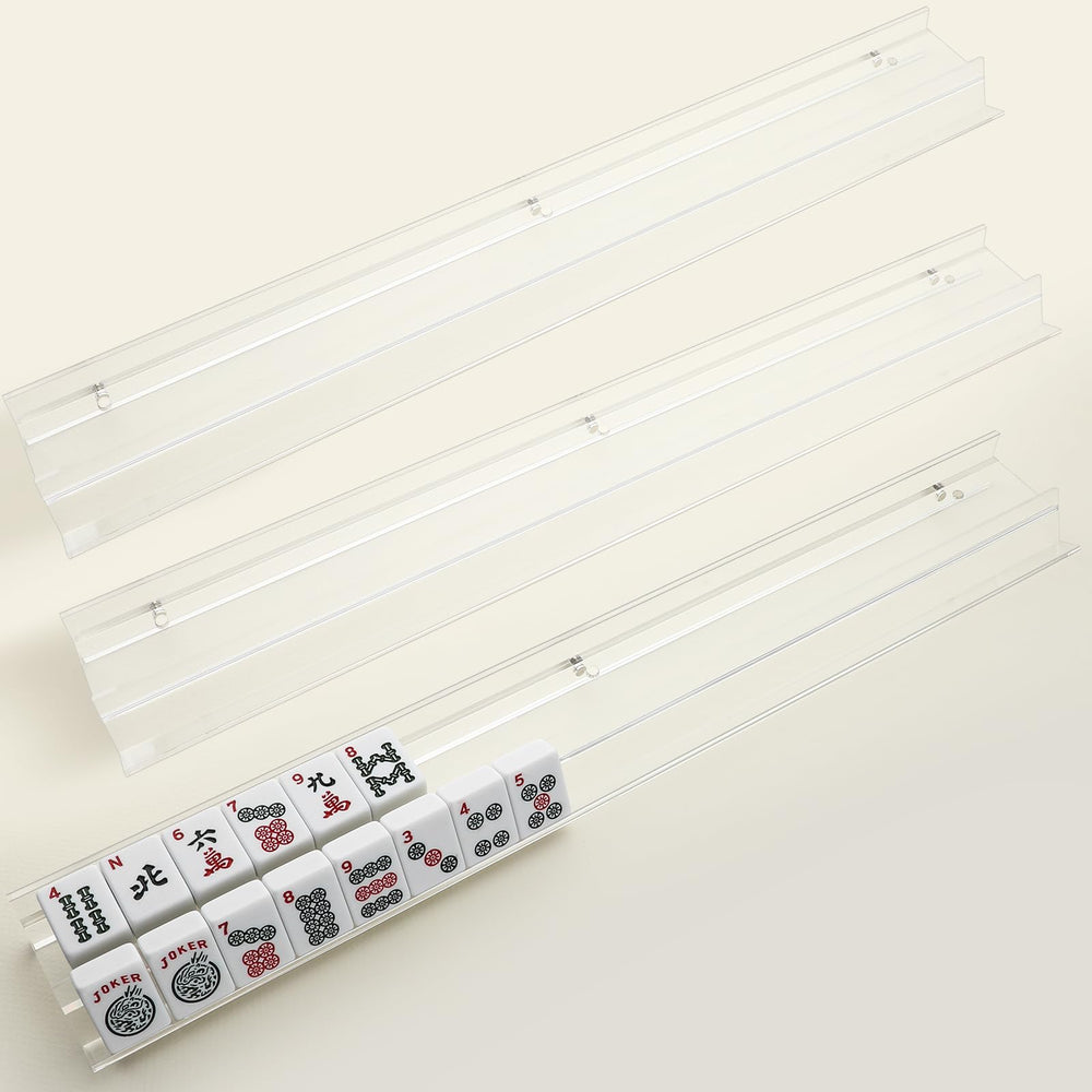 DoubleFill compact four-person mahjong rack set fits various tables