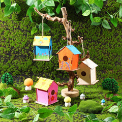 DoubleFill bird house features simple mortise-and-tenon assembly for easy setup.