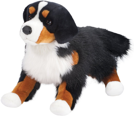 Douglas Alps Bernese Mountain Dog plush front view, a cuddly companion for nap time.