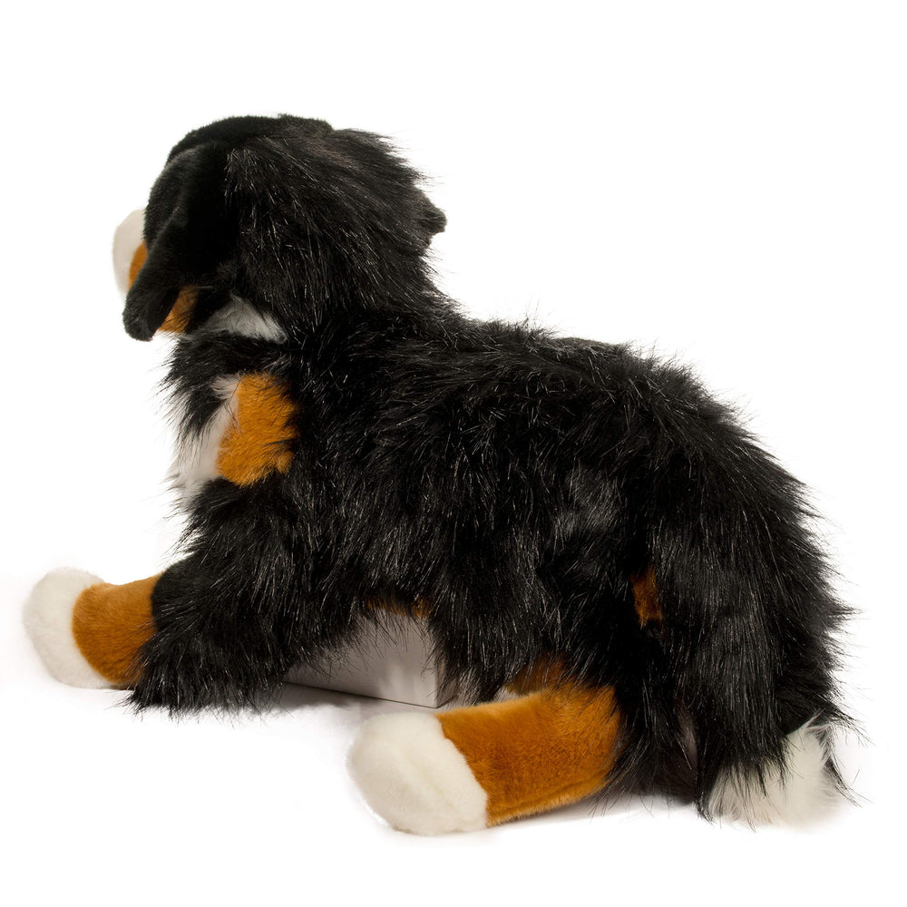 Douglas Alps Bernese Mountain Dog plush fur detail, tri-colored coat invites imaginative play.