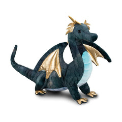 Douglas Aragon Navy Dragon 16-inch size, a cuddle-ready companion for adventures.