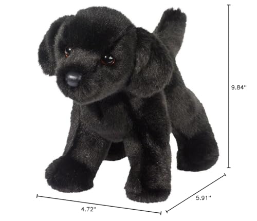 Douglas Bear Black Lab plush showcasing soft fur texture ideal for hugs