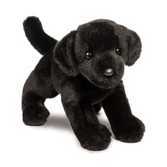 Douglas Brewster Black Lab plush coat highlights durable, cuddly fabric for long-lasting play