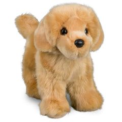 Douglas Chap Golden Retriever plush stands upright for lifelike display and imaginative play