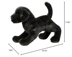 Douglas Chester Black Lab plush care: surface washable for easy cleaning.