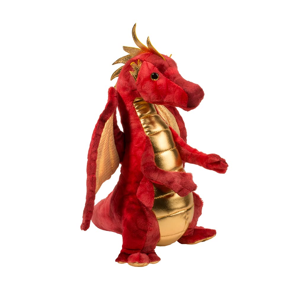 Douglas Eugene Red Dragon plush ready for display on a shelf or bed.