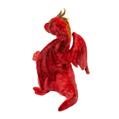 Douglas Eugene Red Dragon plush features metallic gold accents for magical display.