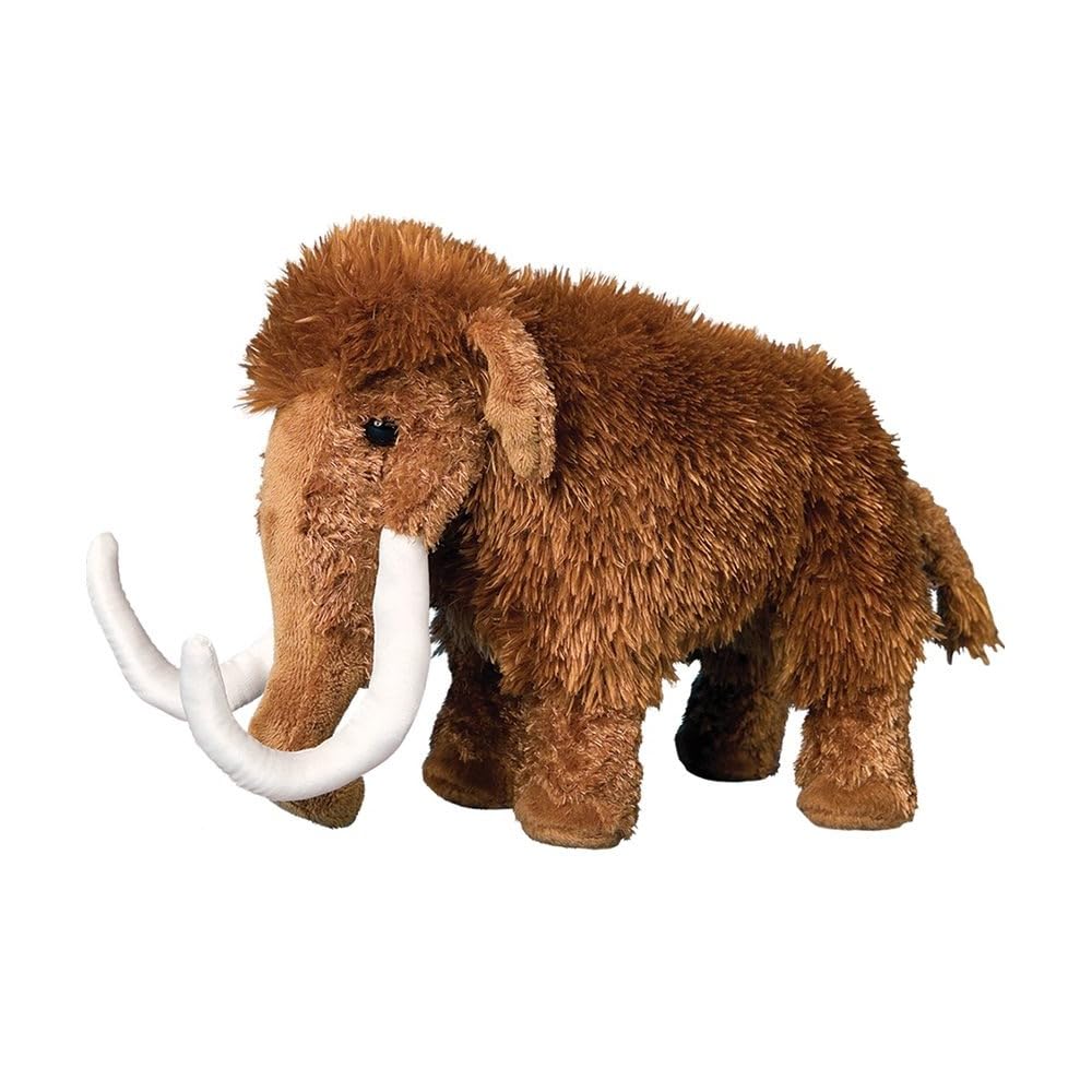 Everett Woolly Mammoth plush shows tusk detail and soft Kohair coat for cozy snuggles.