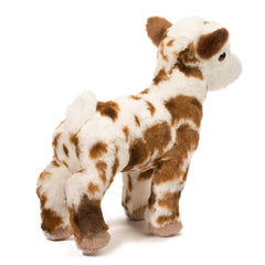 Douglas Gerti goat plush coat showcases soft brown and white spots for cozy hugs.