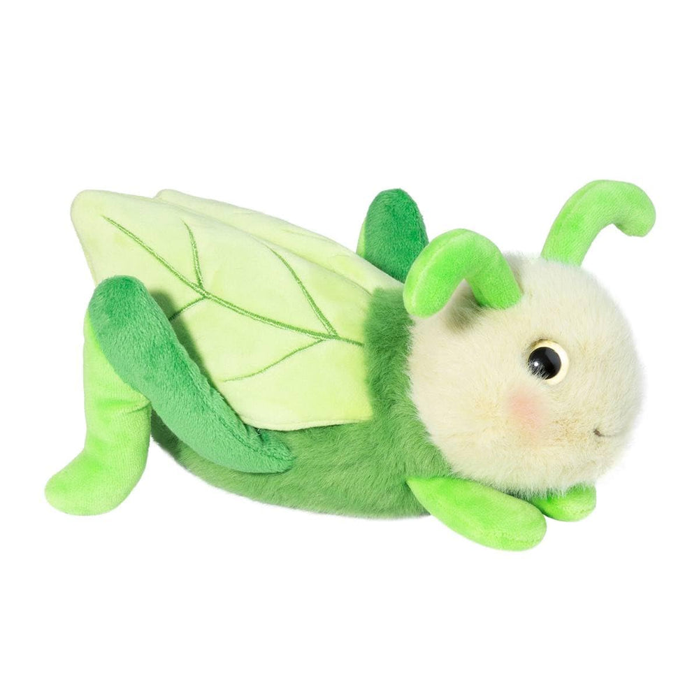 Douglas Kady Grasshopper plush suitable for ages 24 months and up.