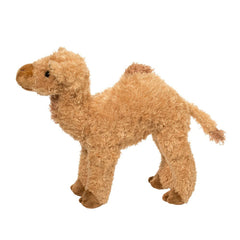 Douglas Lawrence Camel plush face detail with friendly stitched features for cuddling.