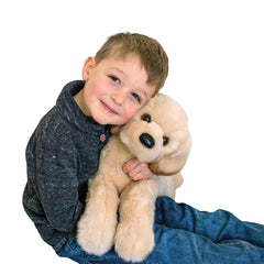 Douglas Lettie yellow lab plush face with lifelike features for comforting companionship.