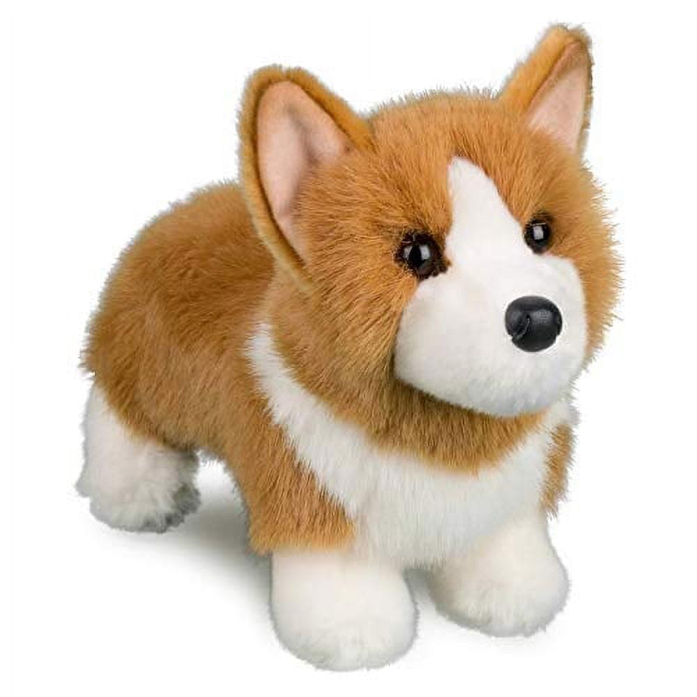 Douglas Louie Corgi plush coat detail shows soft, durable fur.