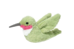 Douglas Nectar hummingbird plush vibrant spring-green body with rosy throat.