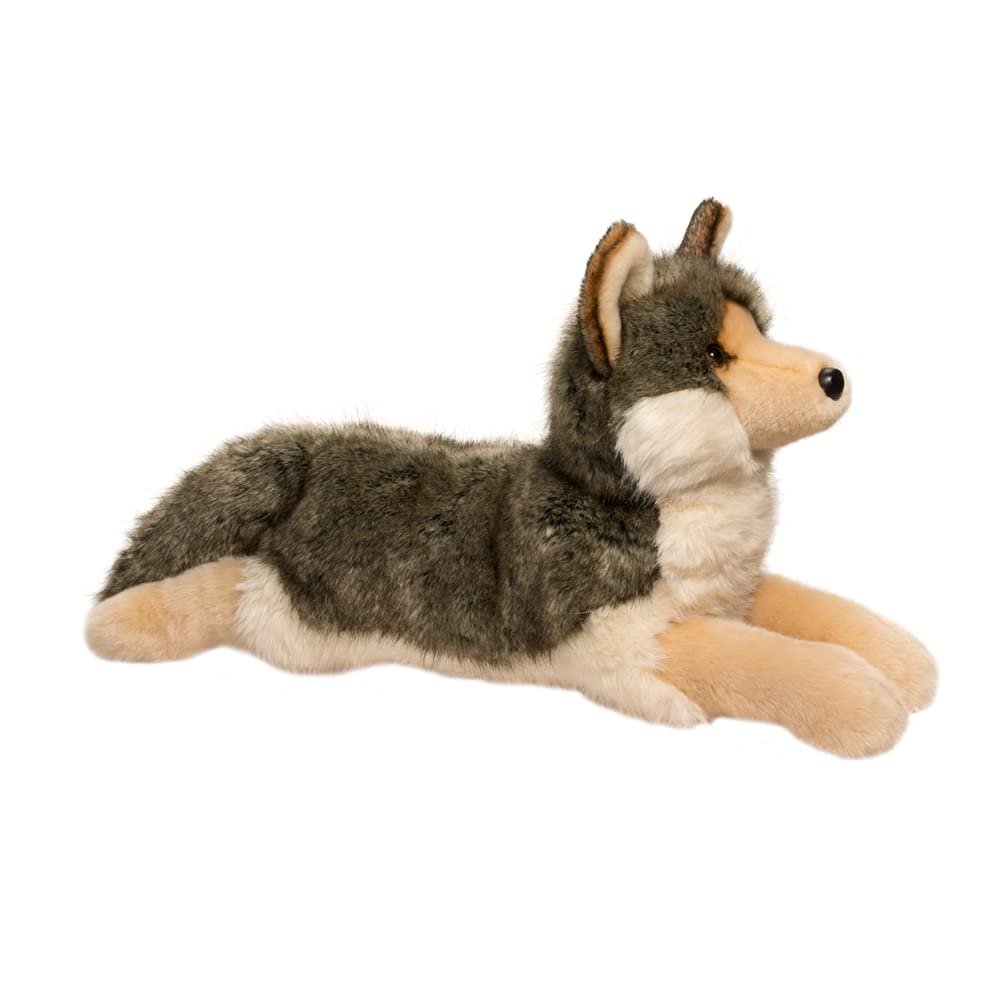 Douglas Niko Wolf face detail clearly shows gentle expression for comforting bedtime companionship.
