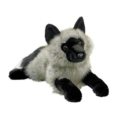 Douglas Sterling Silver Fox plush close-up of amber eyes and white tail tip for lifelike charm