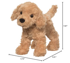 Douglas Thatcher Golden Retriever plush side view, soft coat and portable size for hugs on the go.