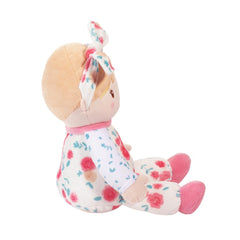 Douglas Vera Floral Soft Doll seated at 10 inches, easy for little hands to hold.