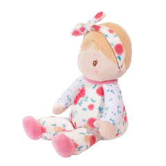 Douglas Vera Floral Soft Doll with baby-safe facial embroidery for gentle cuddles.