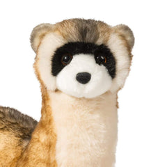 Douglas Vince Black Footed Ferret plush full-length view, 10 inches long