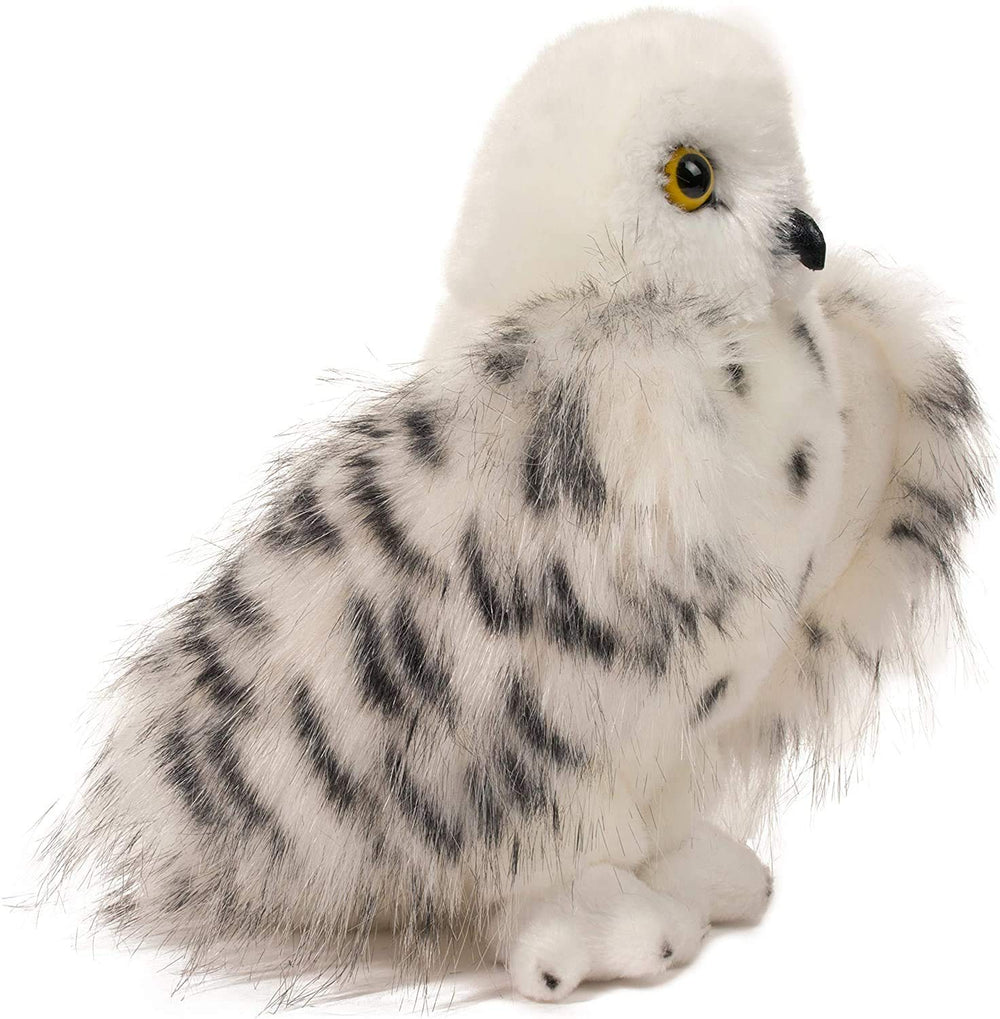 Wizard Snowy Owl plush with bright yellow eyes for storytelling focus.