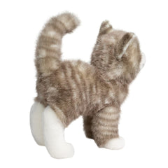 Douglas Zipper gray tabby cat plush for kids play and comfort
